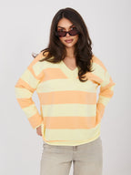 Multicolore / ONE SIZE Felpa Light con Scollo a V e Motivo