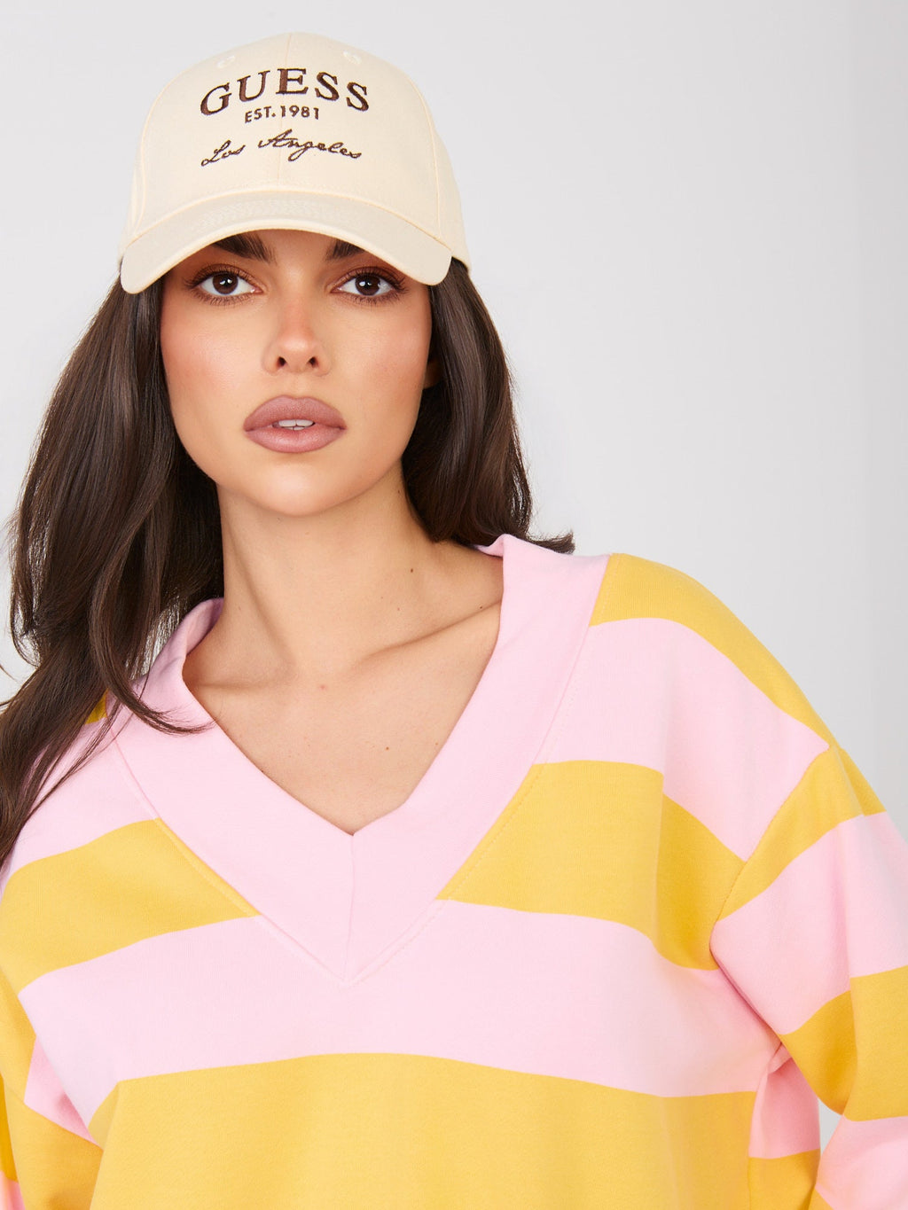 Felpa Light con Scollo a V e Motivo Strisce – Comfort Chic