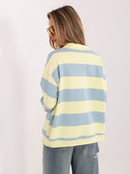 Felpa Light con Scollo a V e Motivo Strisce – Comfort Chic