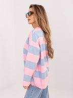 Felpa Light con Scollo a V e Motivo Strisce – Comfort Chic