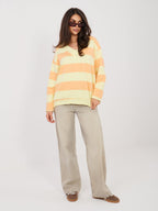 Felpa Light con Scollo a V e Motivo Strisce – Comfort Chic