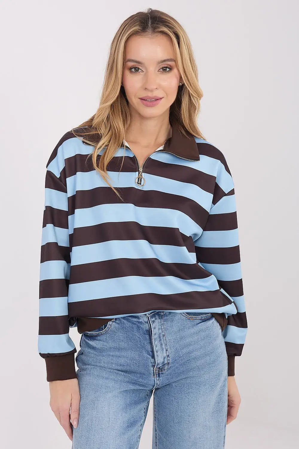 Felpa donna a righe in viscosa ed elastan - 222748