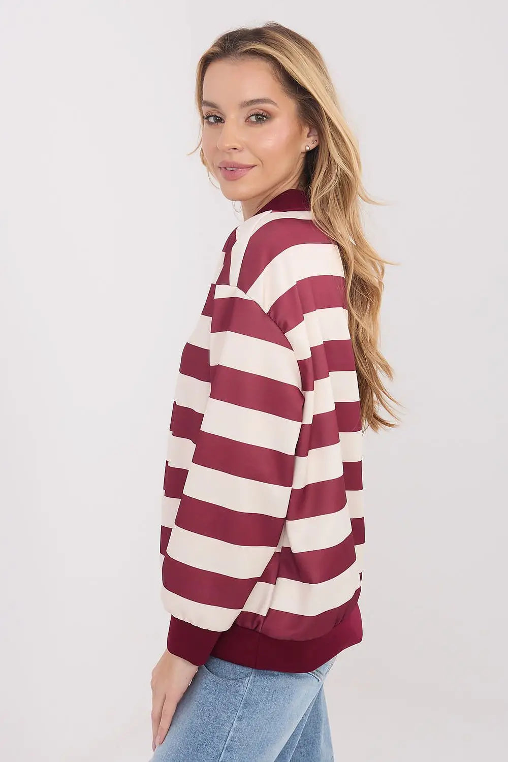 Felpa donna a righe in viscosa ed elastan - 222748