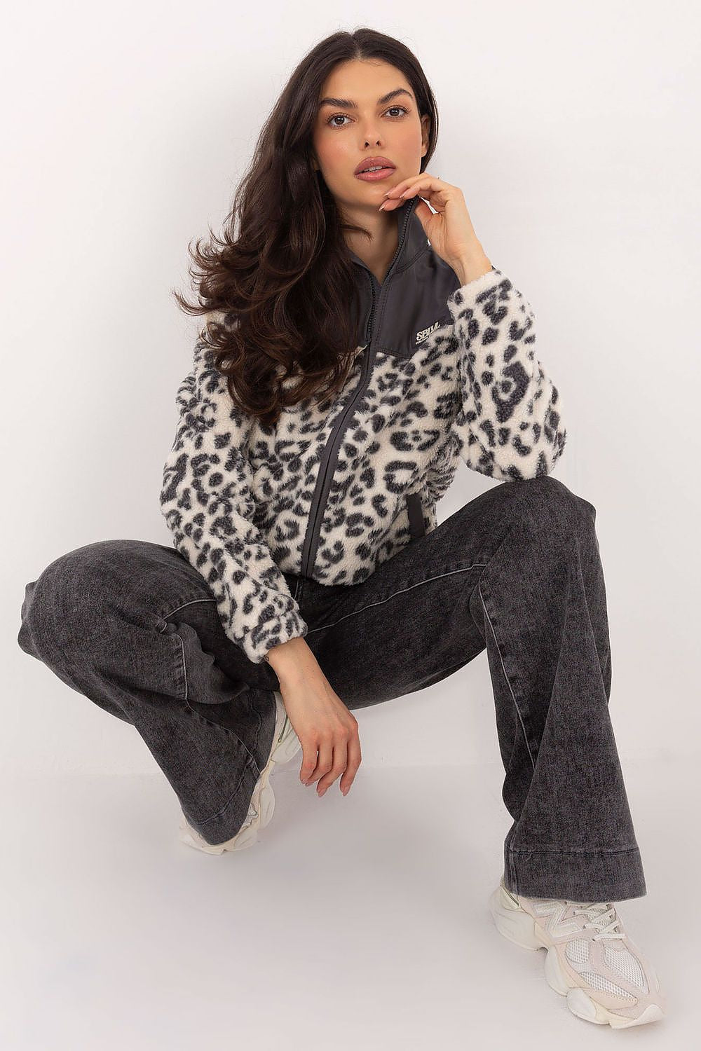 Felpa in pile con motivo animalier - 222379