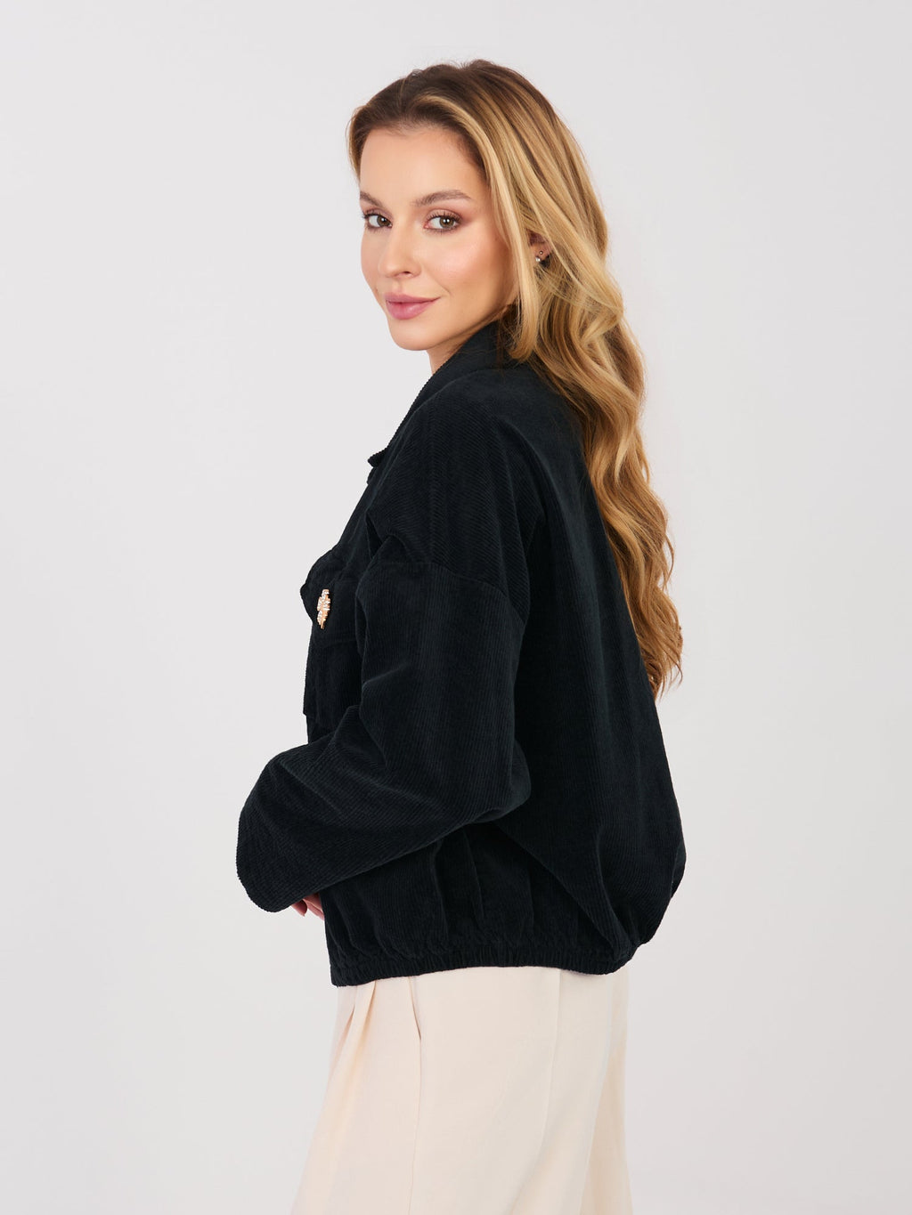 Giacca Bomber in Velluto a Coste con Spille (Hailey)