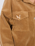 Giacca Bomber in Velluto a Coste con Spille (Hailey)