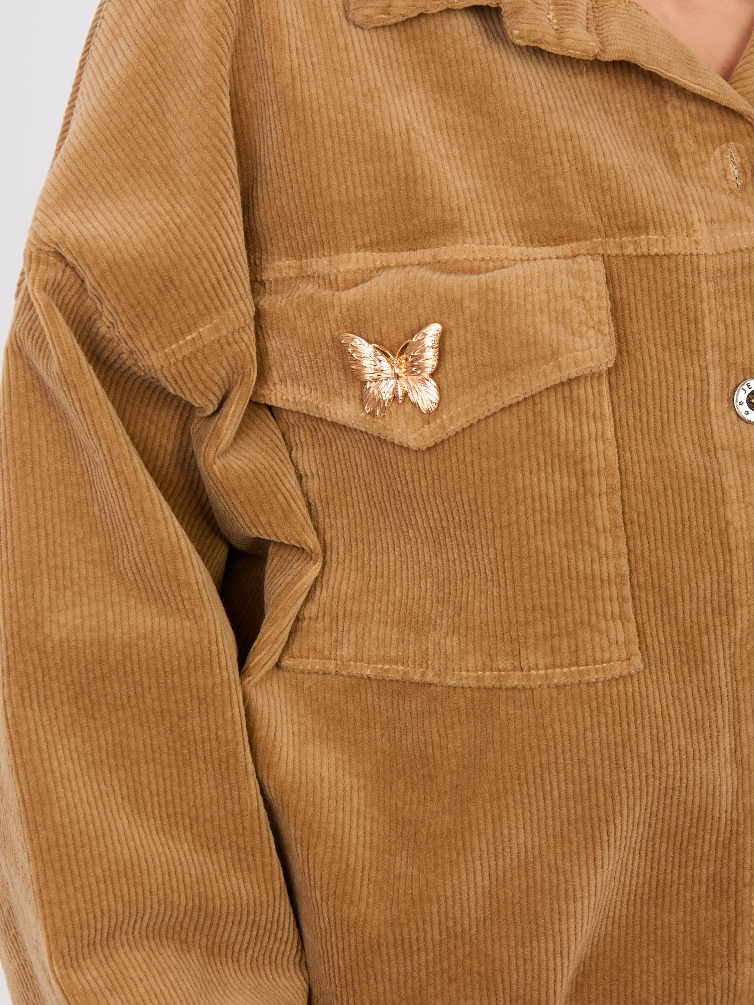 Giacca Bomber in Velluto a Coste con Spille (Hailey)