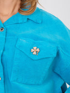 Giacca Bomber in Velluto a Coste con Spille (Hailey)