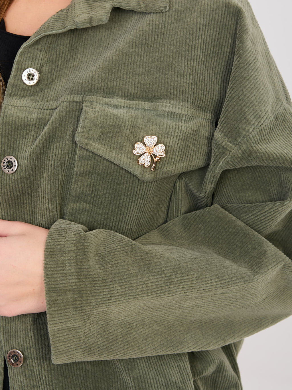 Giacca Bomber in Velluto a Coste con Spille (Hailey)