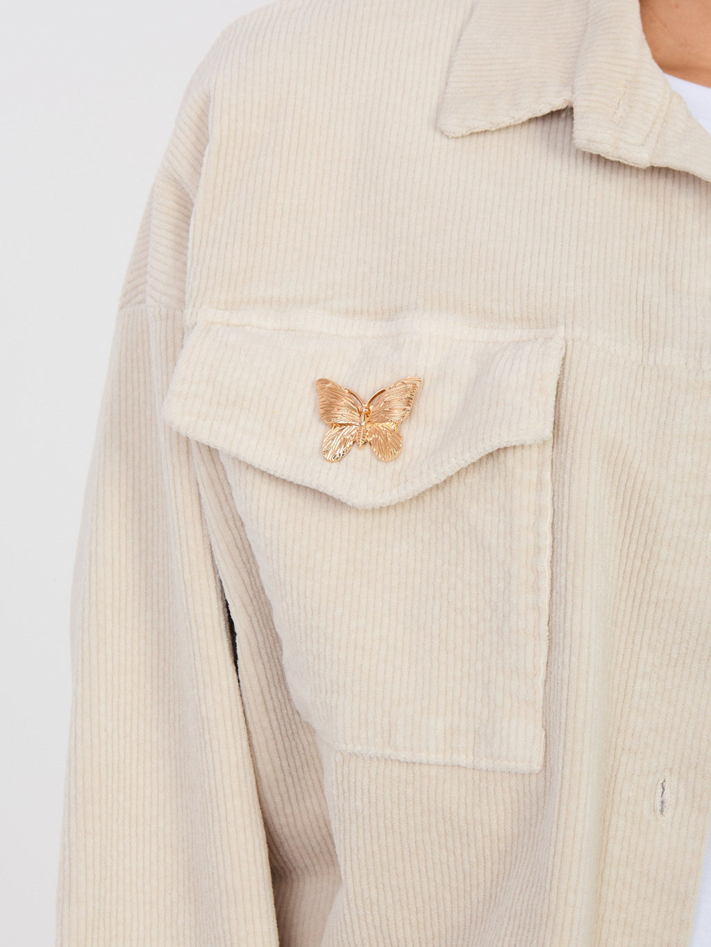 Giacca Bomber in Velluto a Coste con Spille (Hailey)