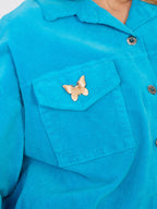 Giacca Bomber in Velluto a Coste con Spille (Hailey)