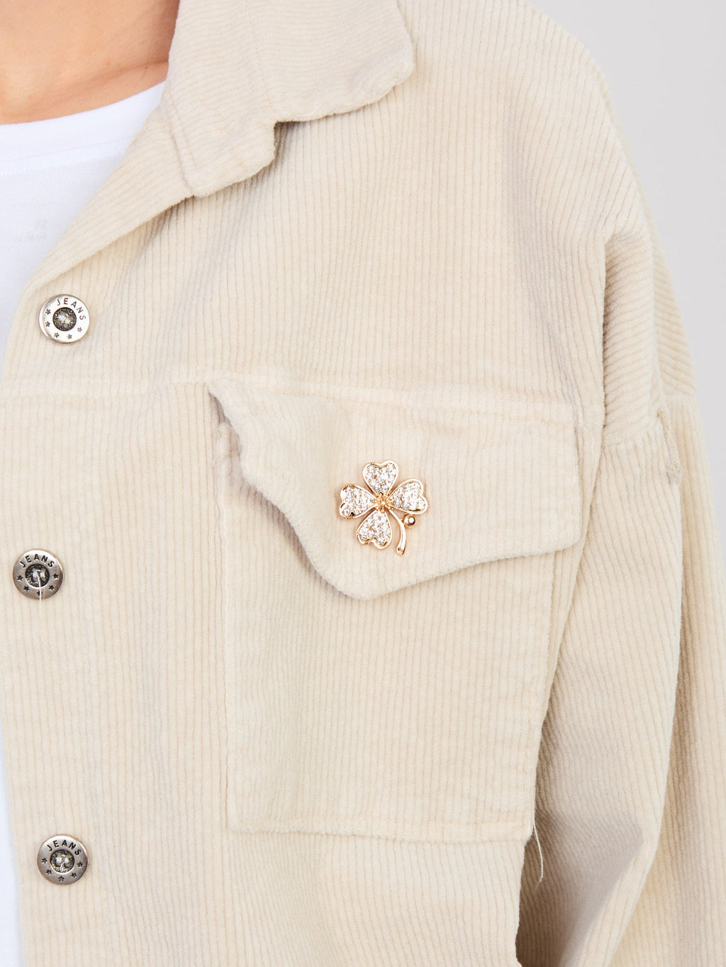 Giacca Bomber in Velluto a Coste con Spille (Hailey)