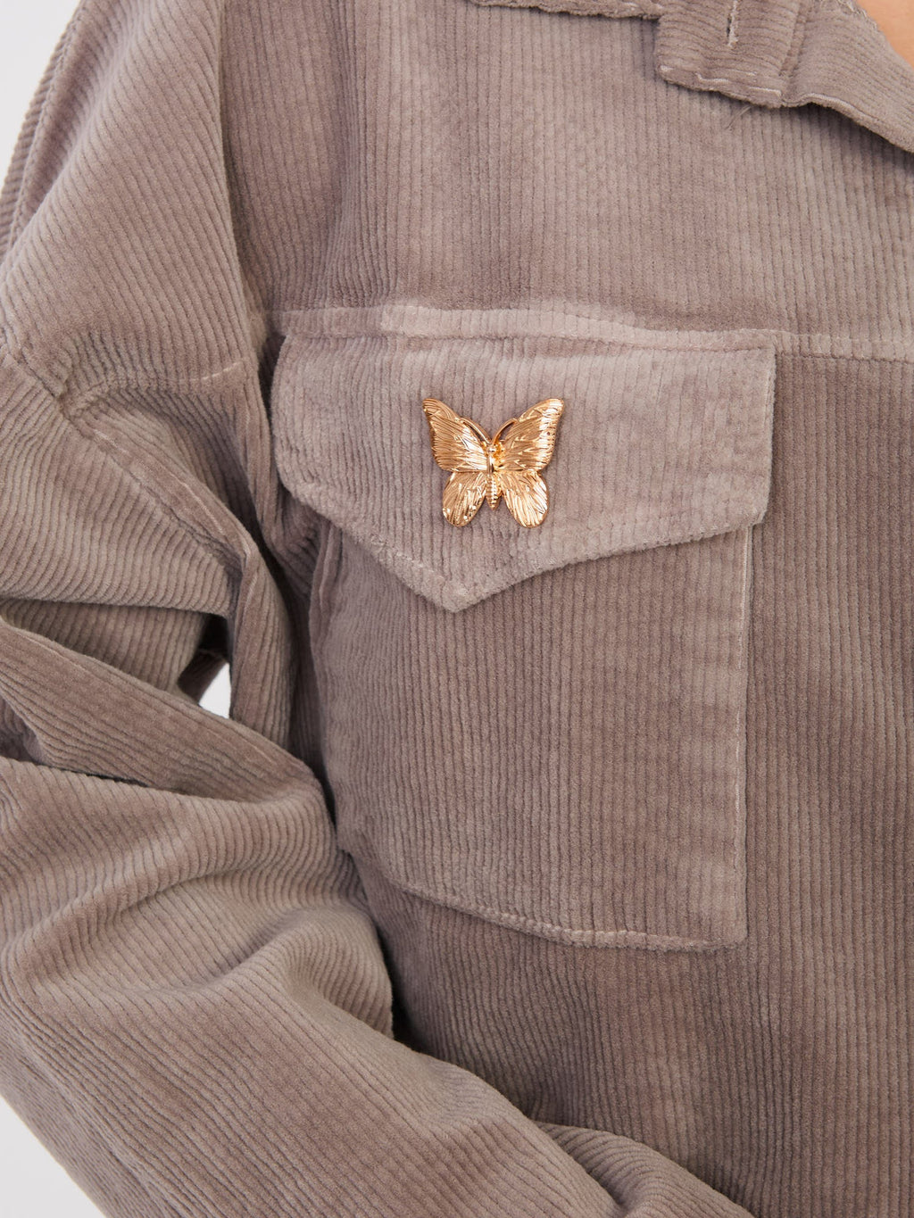 Giacca Bomber in Velluto a Coste con Spille (Hailey)