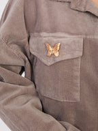 Giacca Bomber in Velluto a Coste con Spille (Hailey)