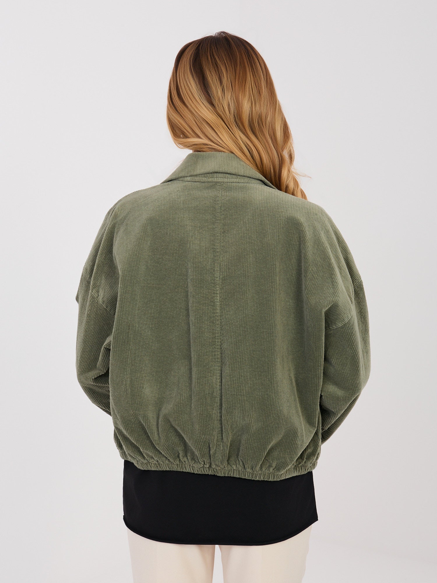 Giacca Bomber in Velluto a Coste con Spille (Hailey)