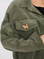 Giacca Bomber in Velluto a Coste con Spille (Hailey)