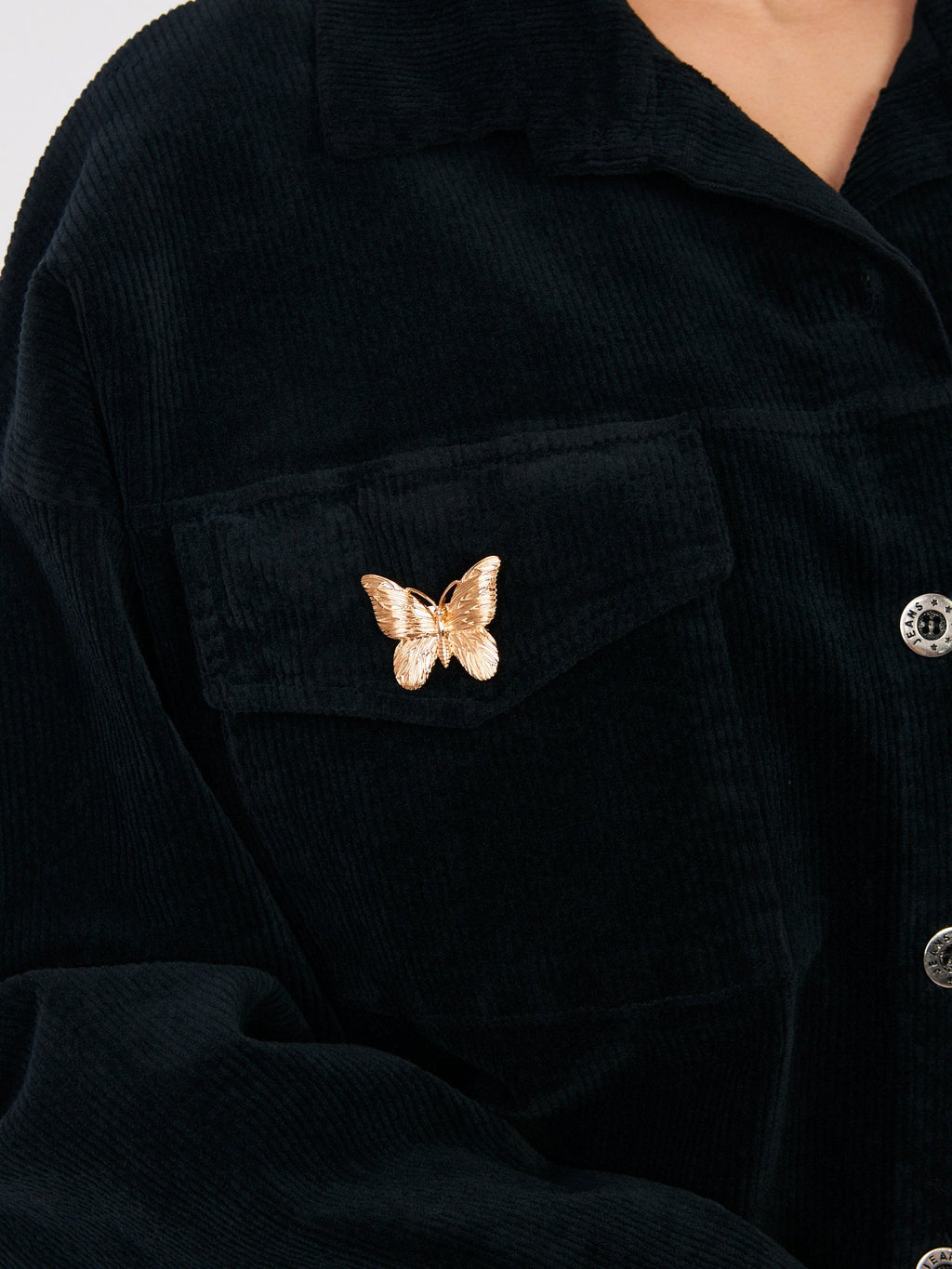 Giacca Bomber in Velluto a Coste con Spille (Hailey)