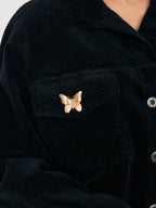 Giacca Bomber in Velluto a Coste con Spille (Hailey)