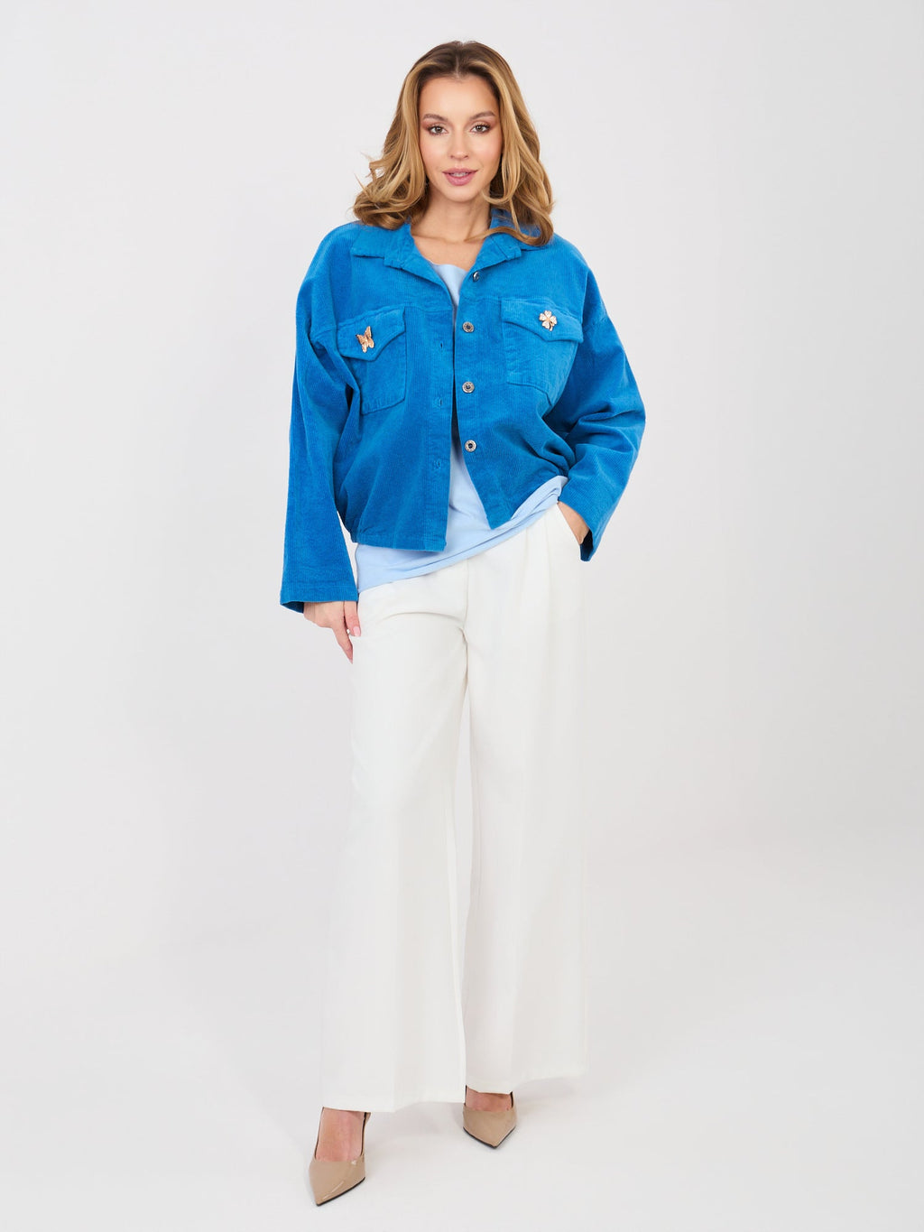 Giacca Bomber in Velluto a Coste con Spille (Hailey)