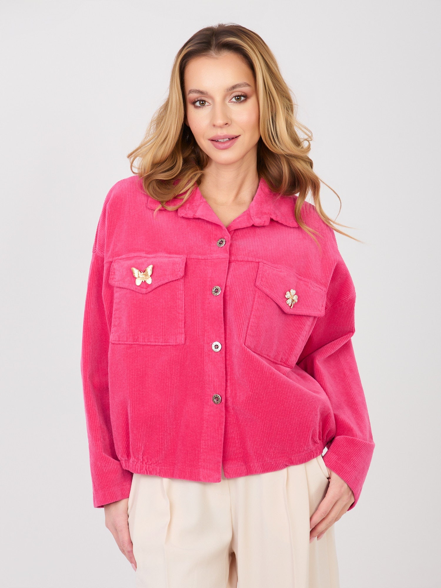 magenta / ONE SIZE Giacca Bomber in Velluto a Coste
