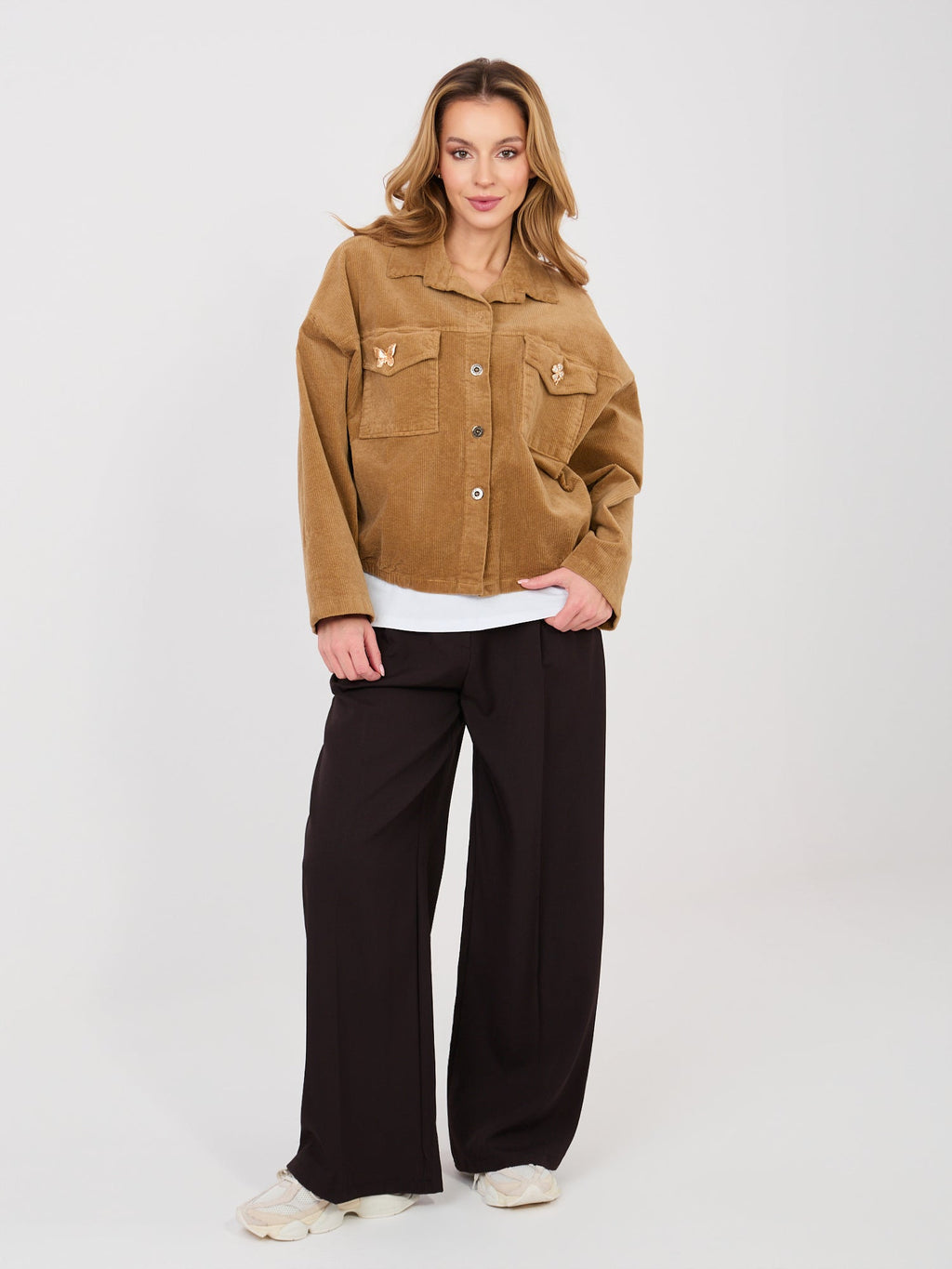 Giacca Bomber in Velluto a Coste con Spille (Hailey)