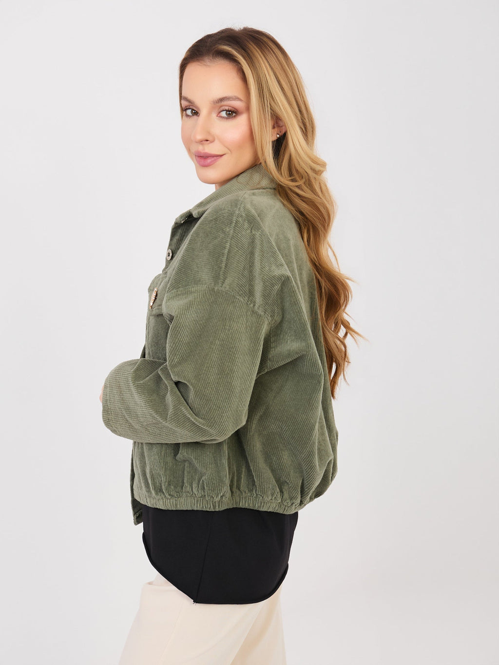 Giacca Bomber in Velluto a Coste con Spille (Hailey)