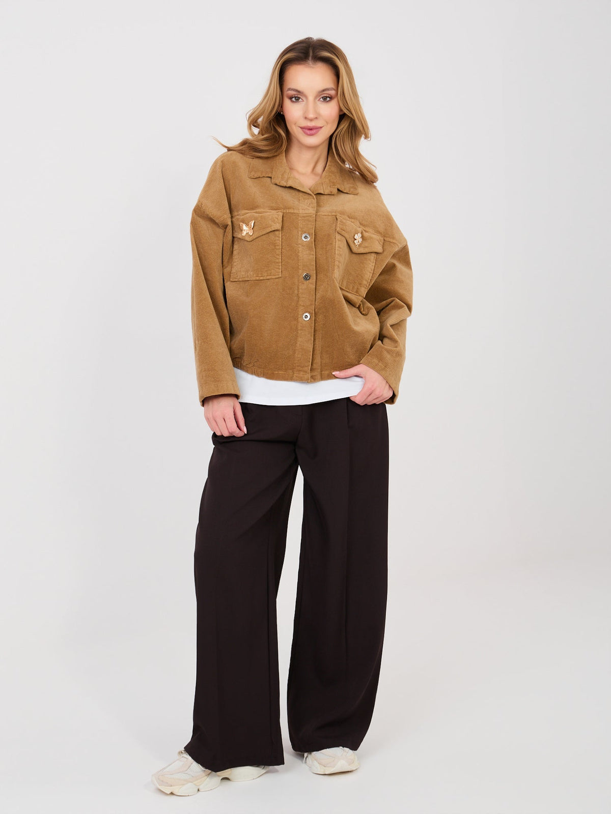 Giacca Bomber in Velluto a Coste con Spille (Hailey)