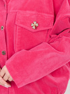 Giacca Bomber in Velluto a Coste con Spille (Hailey)