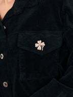 Giacca Bomber in Velluto a Coste con Spille (Hailey)