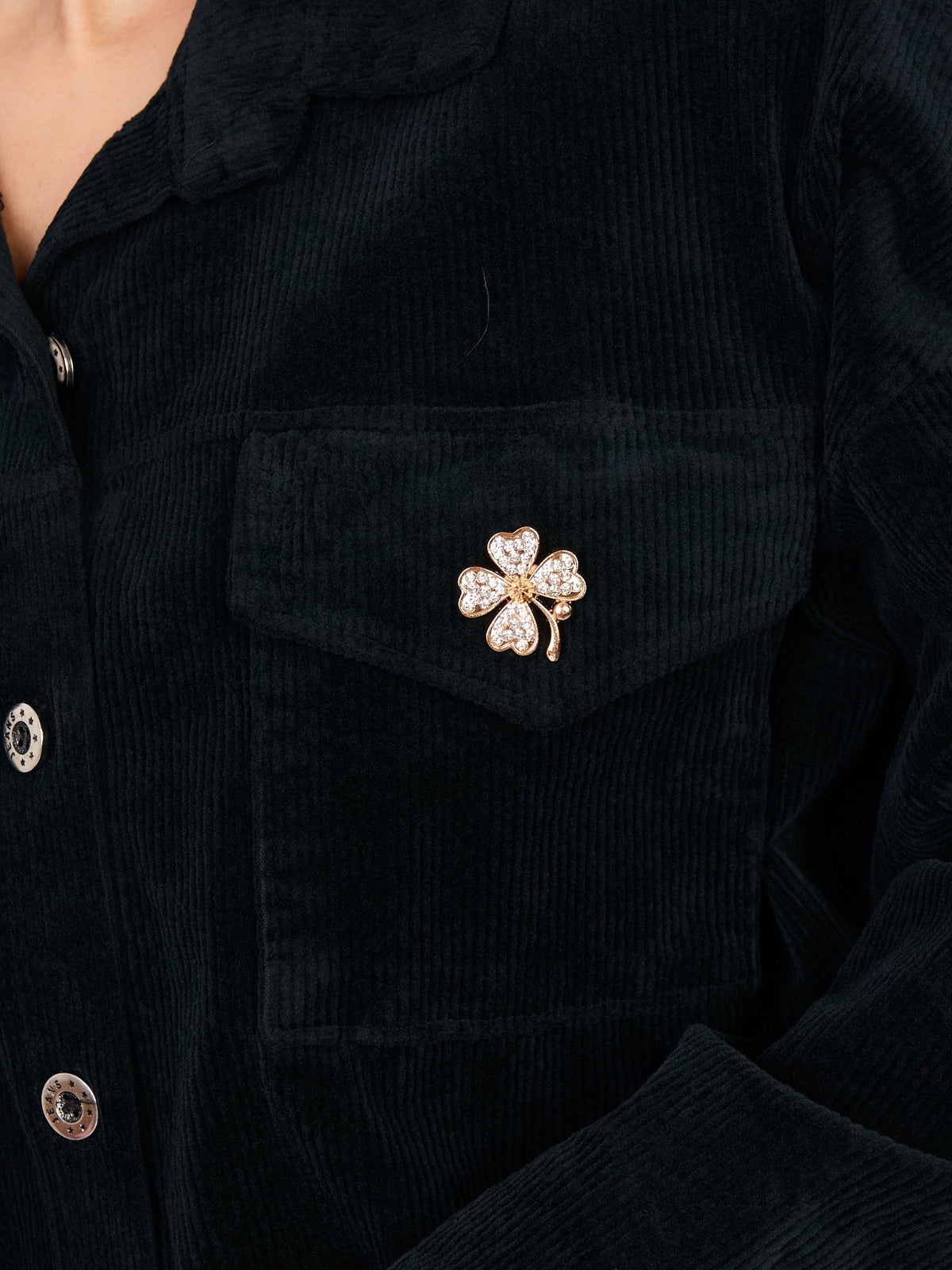 Giacca Bomber in Velluto a Coste con Spille (Hailey)