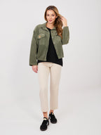 Giacca Bomber in Velluto a Coste con Spille (Hailey)