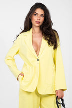 Giallo / Universale Giacca in cotone da donna - 224281