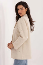 Giacca da donna con borchie brillanti sul davanti