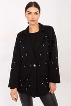 Giacca da donna con borchie brillanti sul davanti