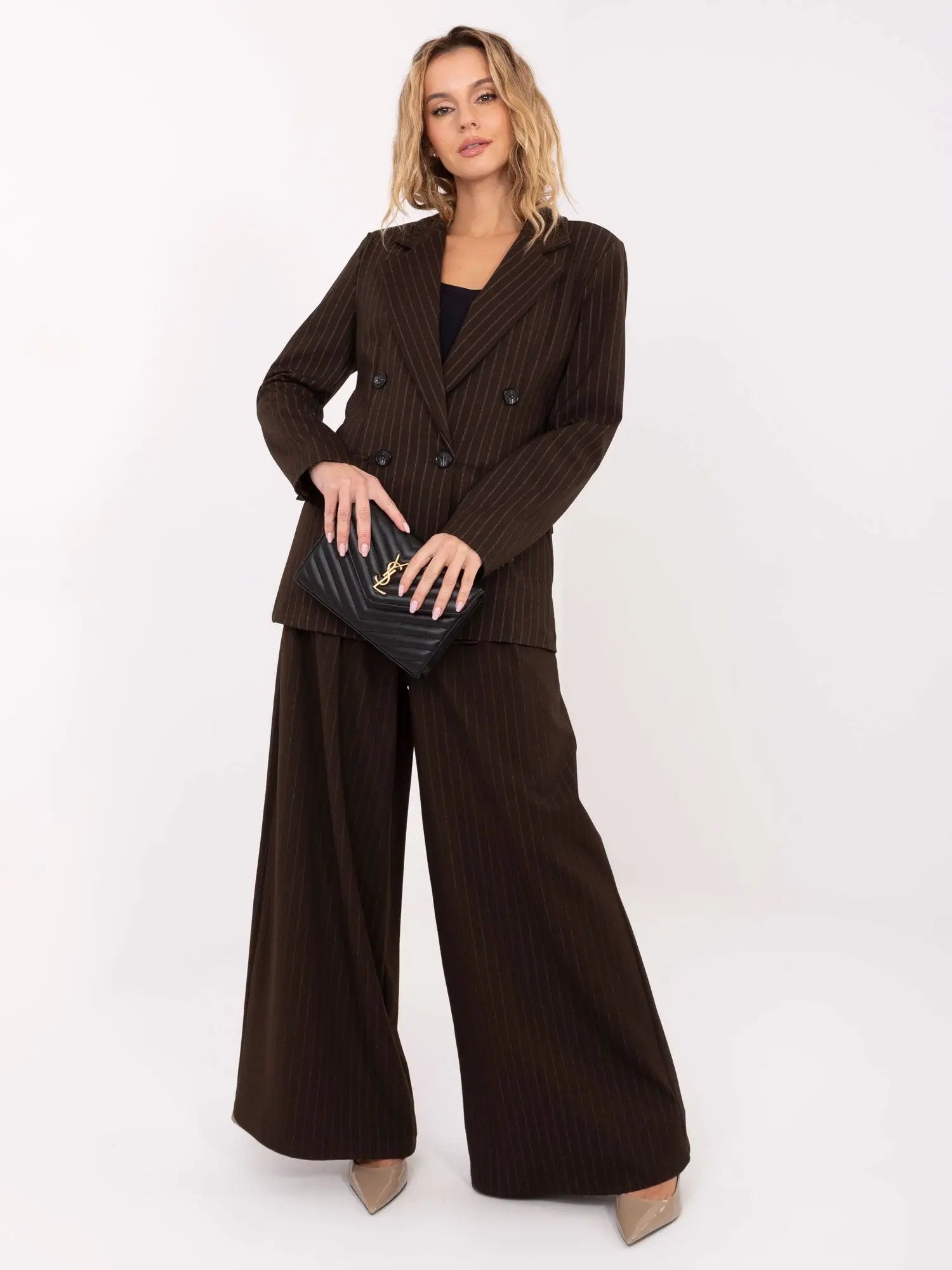 Giacca da donna gessata doppiopetto - 221433