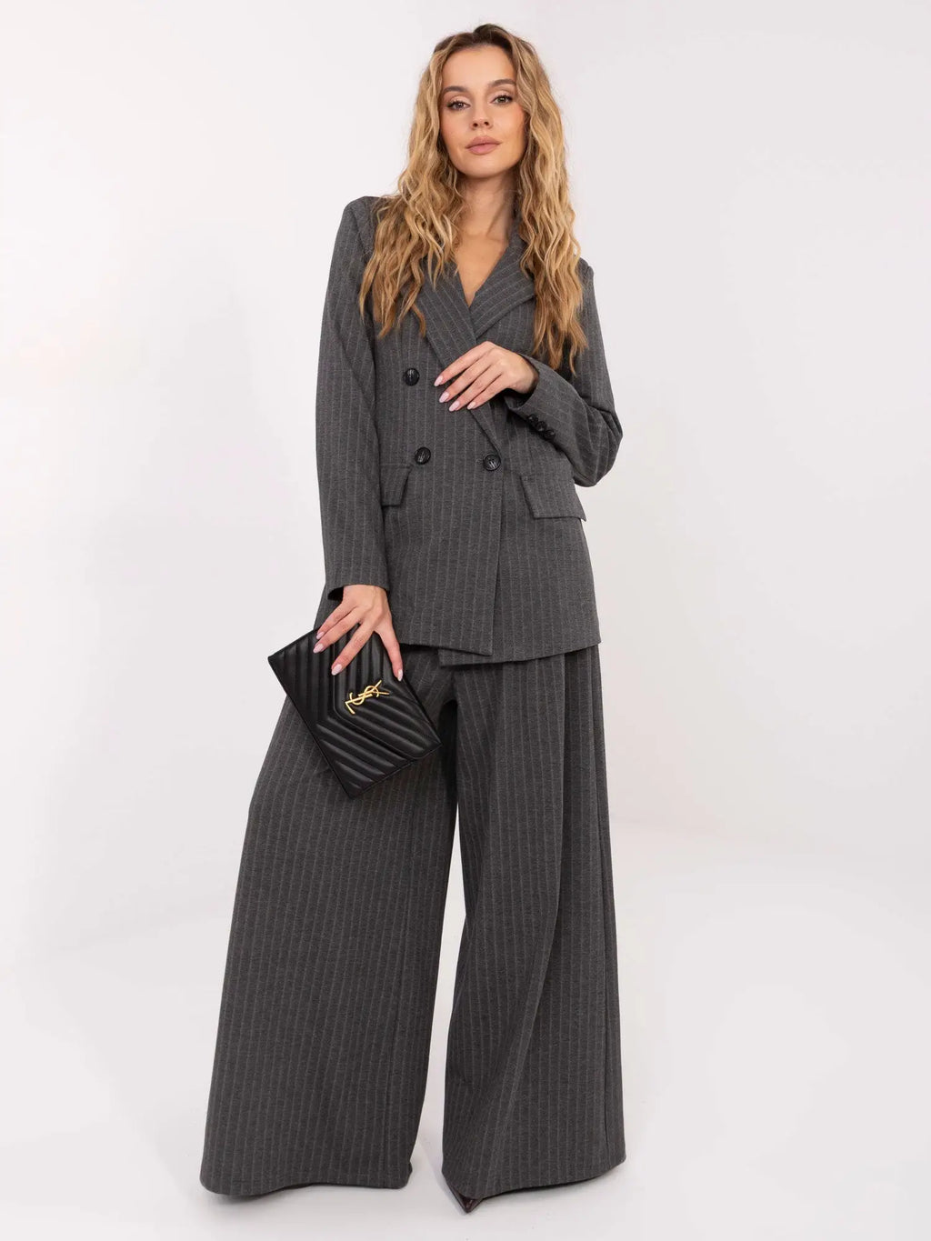 Giacca da donna gessata doppiopetto - 221433