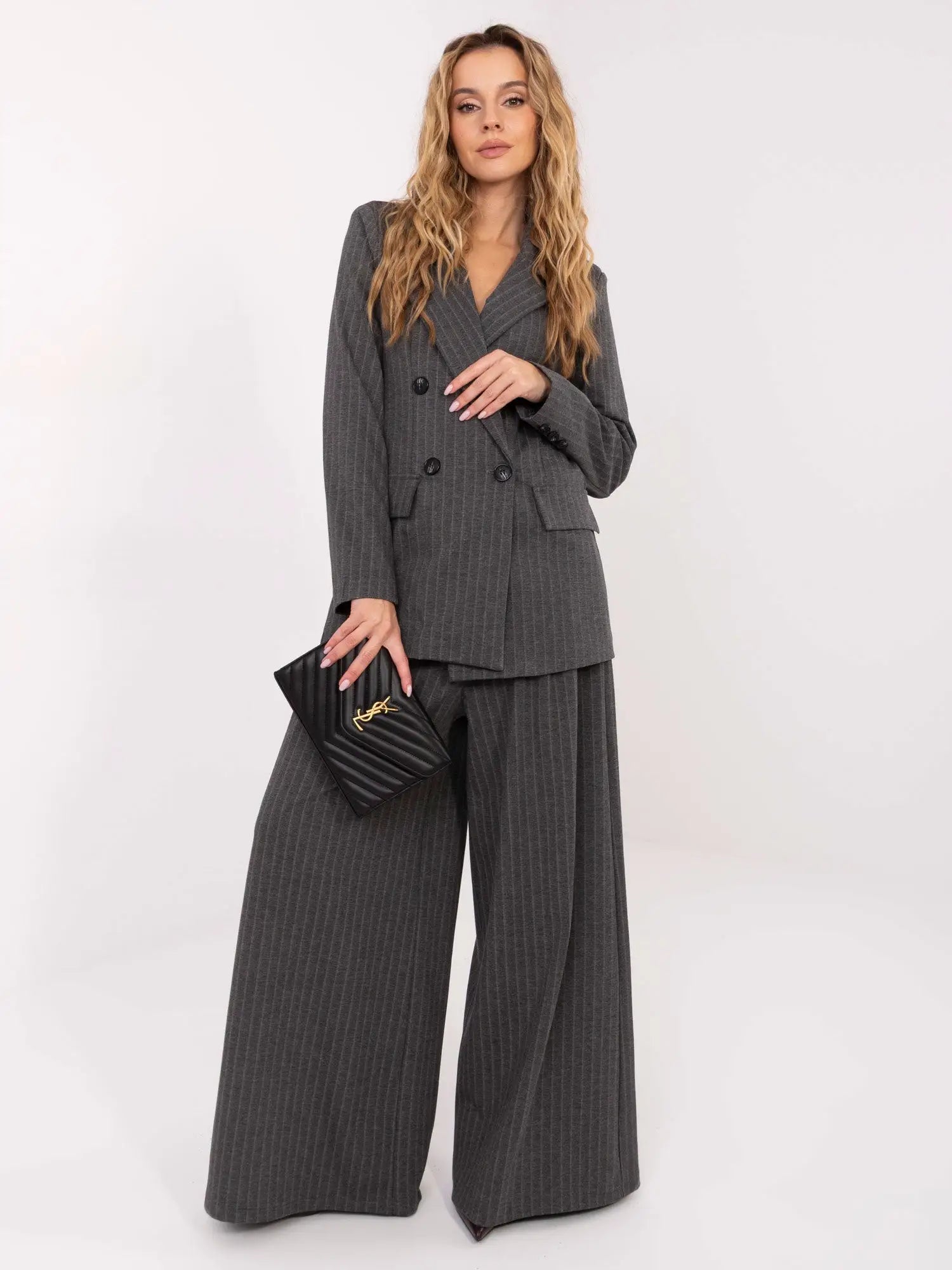 Giacca da donna gessata doppiopetto - 221433