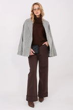 Giacca da donna in misto cashmere con motivo a spina