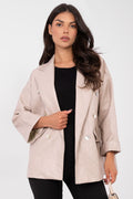 Beige / Universale Giacca da donna in ecopelle - ADELINE