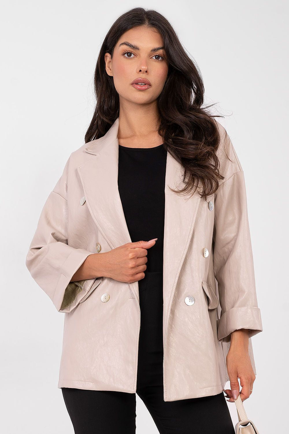 Beige / Universale Giacca da donna in ecopelle - ADELINE