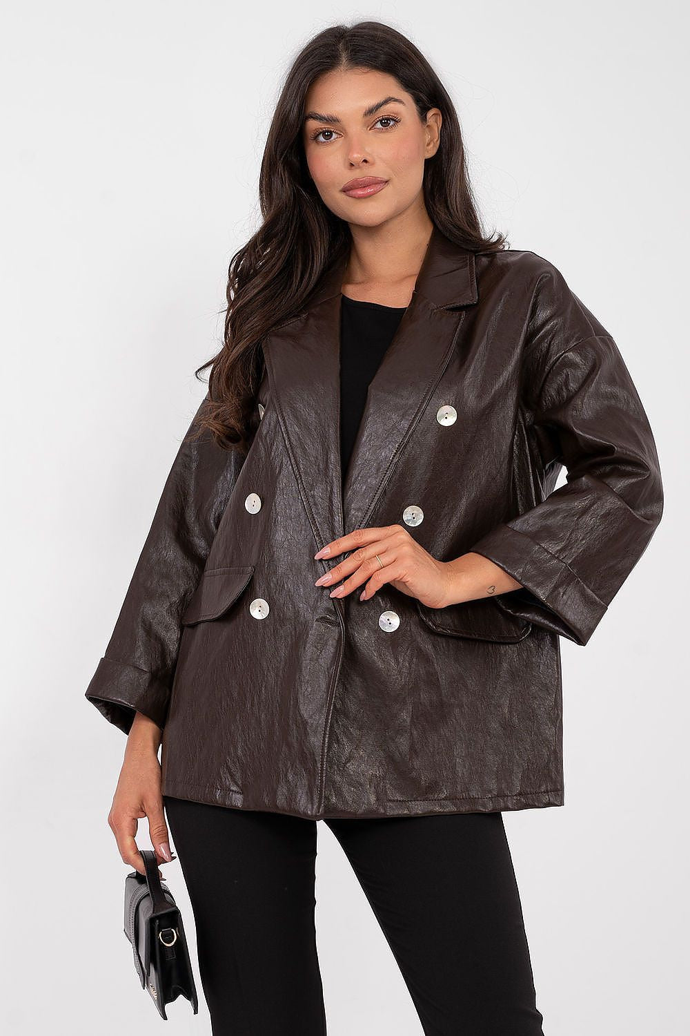 Marrone / Universale Giacca da donna in ecopelle - ADELINE