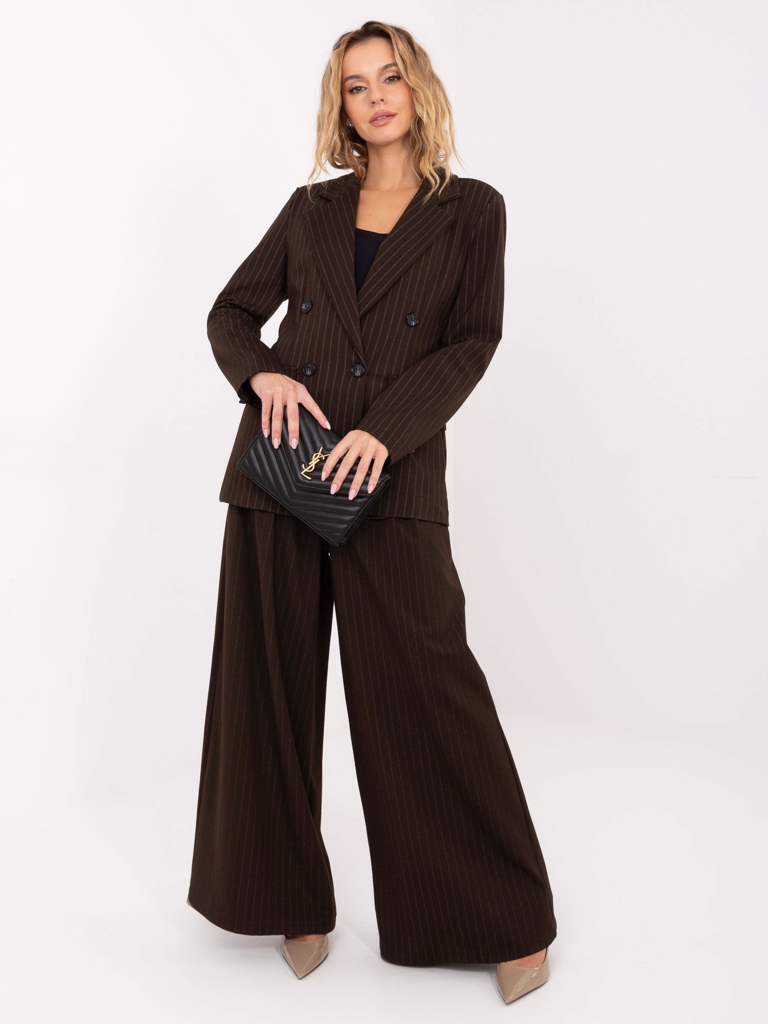 Giacca da donna gessata doppiopetto - 221433