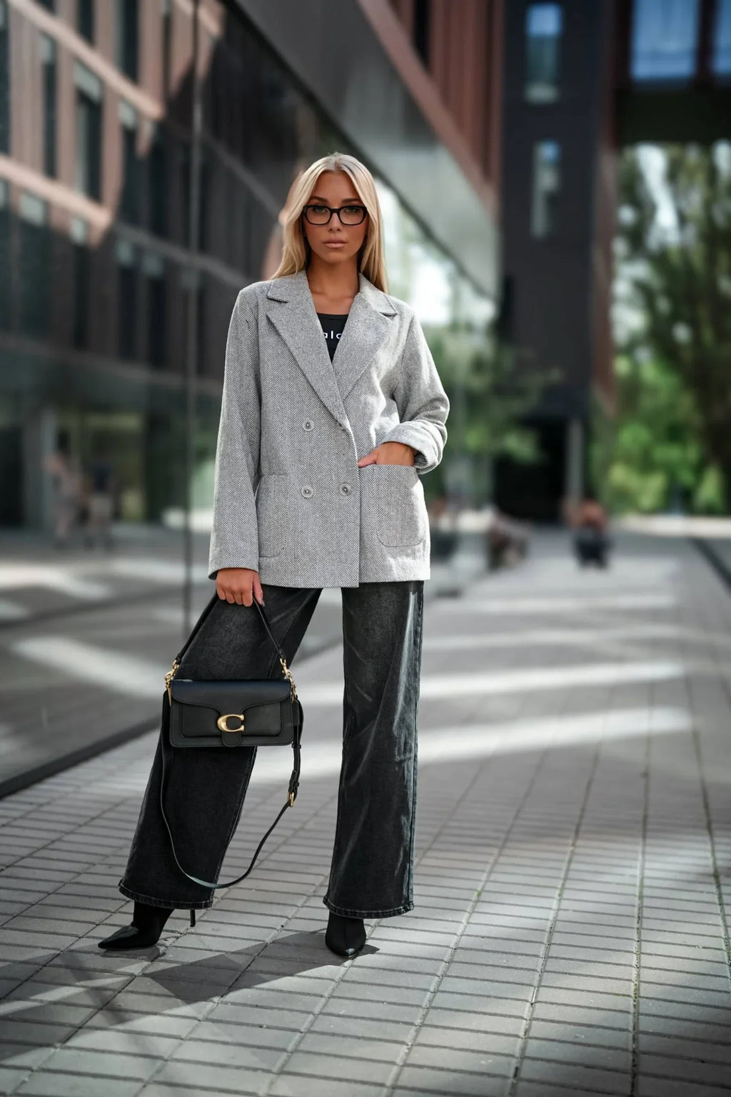 Grigio / Universale Giacca da donna in misto cashmere