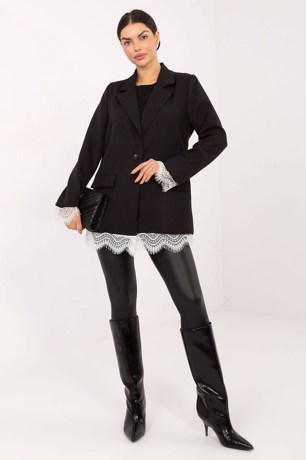 Nero / Universale Giacca da donna con revers a punta