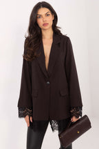 Giacca elegante da donna con dettagli in pizzo e paillettes