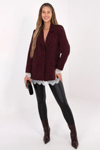 Giacca elegante da donna con dettagli in strass e pizzo