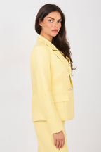 Giallo / S/M Giacca elegante da donna in ecopelle - NADIA