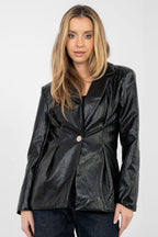 Nero / S/M Giacca elegante in ecopelle - LORY - 223811