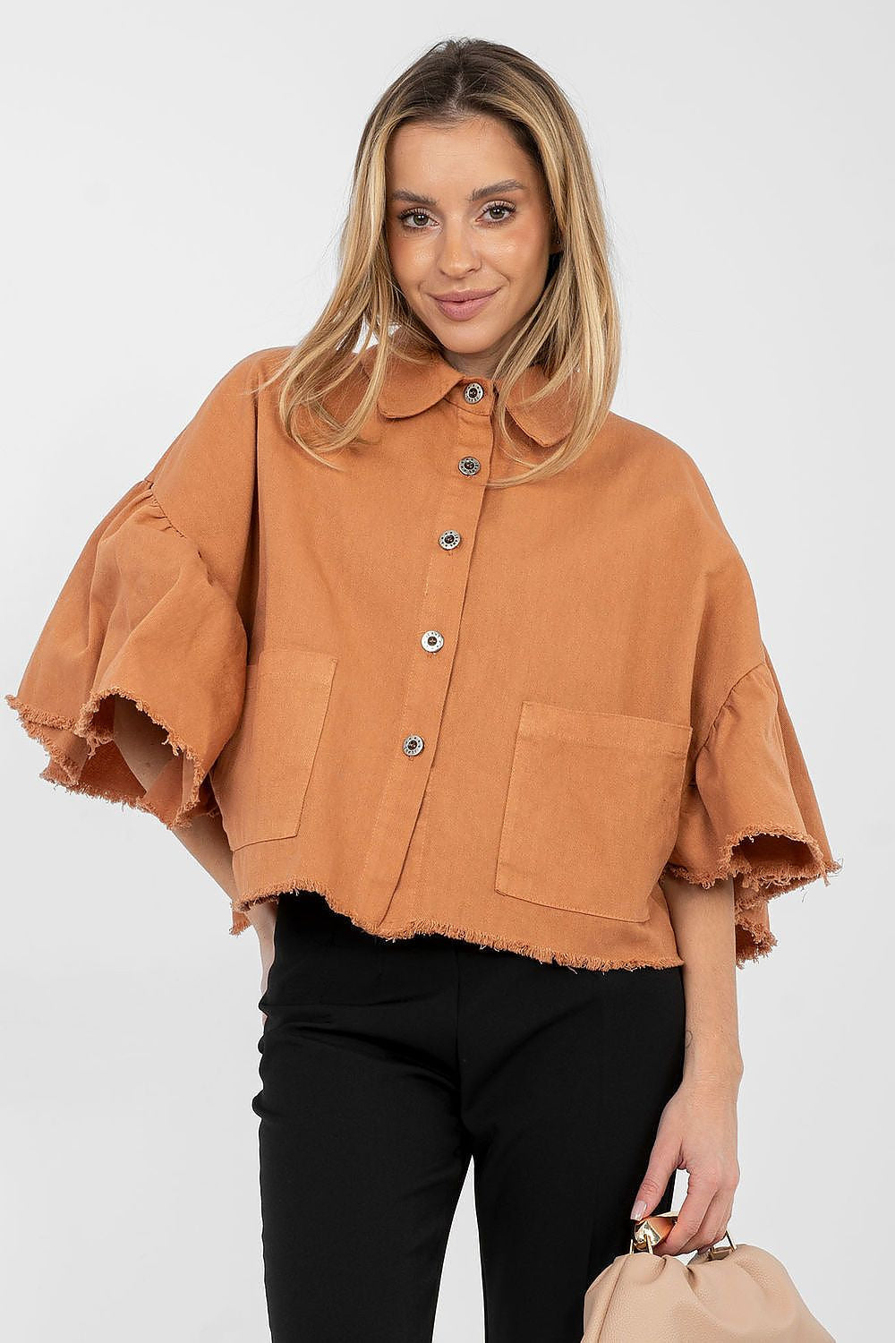 Arancione / Universale Giacca di jeans manica 3/4 - lDA
