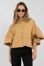 Marrone / Universale Giacca di jeans manica 3/4 - lDA